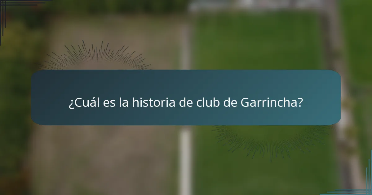 ¿Cuál es la historia de club de Garrincha?