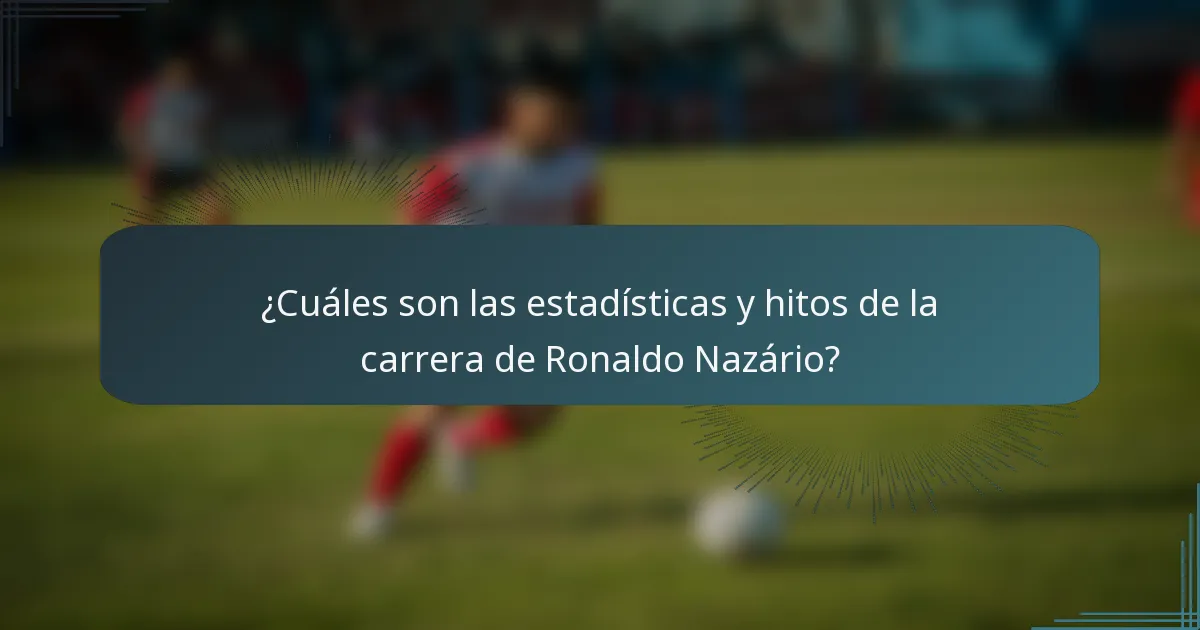 ¿Cuáles son las estadísticas y hitos de la carrera de Ronaldo Nazário?